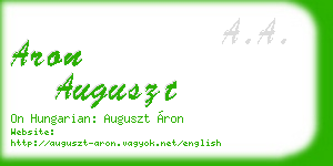 aron auguszt business card